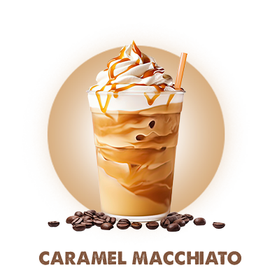 Caramel Macchiato flavor - smooth caramel coffee blend with 30g protein and 150mg caffeine