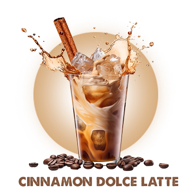 Cinnamon Dolce Latte flavor - sweet cinnamon coffee blend with 30g protein and 150mg caffeine