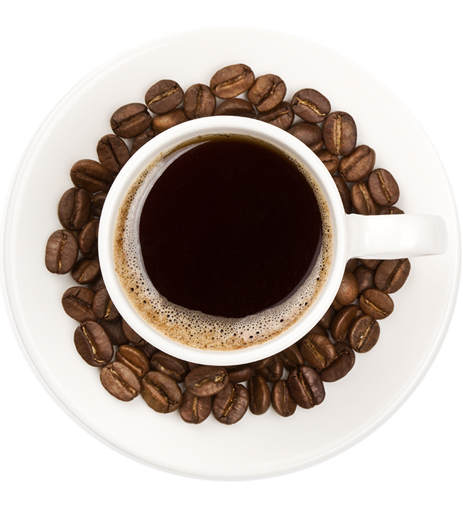 Coffee beans illustration highlighting natural caffeine source for energy and performance benefits