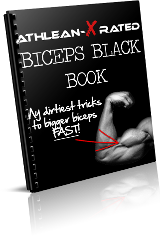 Large image of Biceps Black Book showing detailed muscle-building techniques and exercise demonstrations