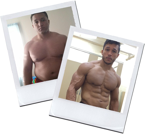 Collage of before and after transformation photos showing multiple ATHLEAN-X program participants who achieved dramatic muscle building and fat loss results