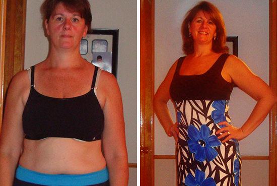 Julie Capuano's ATHLEAN-X fitness transformation showing before and after results from her workout program