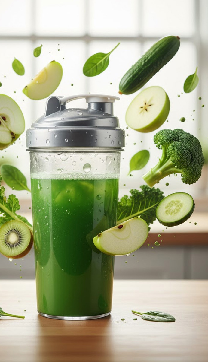 Athlean Greens shake being poured