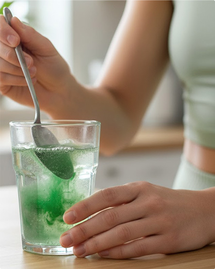 Antioxidants & Cellular Health being mixed in a drink